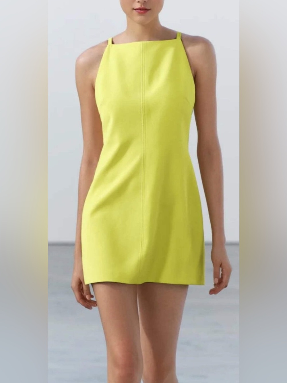 Zara Lime Shift Mini Dress